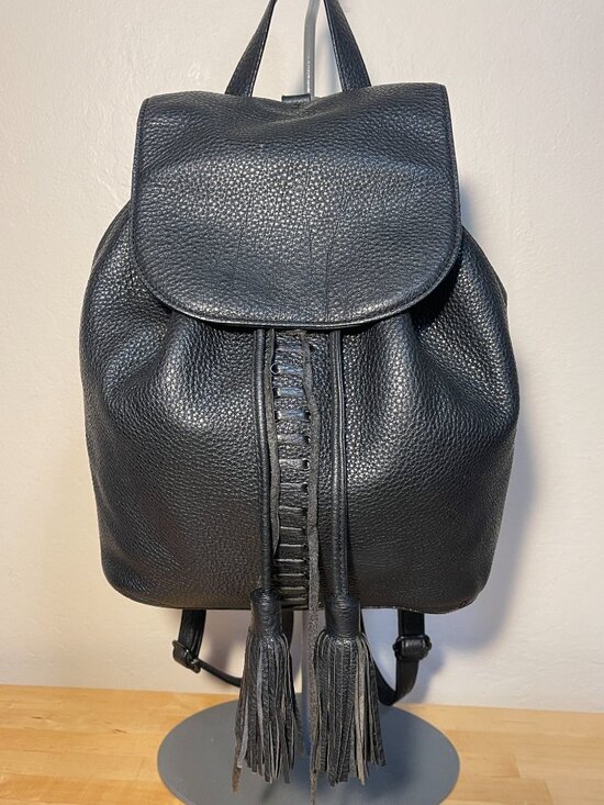 Rebecca Minkoff Handbags - Rebecca Minkoff Moto Black Leather Backpack  Butter Soft Leather Tassel Detail